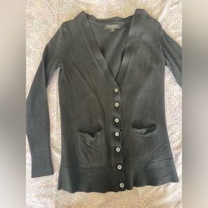 Banana Republic Women's Black Cardigan Sweater 100% Marino Wool